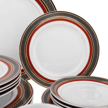 Predstavujeme vám elegantnú porcelánovú jedálenskú súpravu Donatella Gold, ktorá je dokonalým spojením moderného dizajnu a tradičnej elegancie. Táto súprava obsahuje 20 kusov, ktoré sú ideálne pre každodenné použitie aj špeciálne príležitosti. Vďaka kombinácii červenej, bielej…