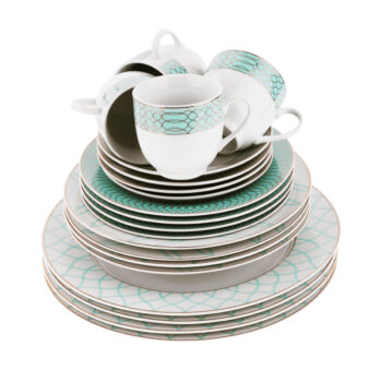 Predstavujeme vám elegantnú porcelánovú jedálenskú súpravu Donatella Sky Blue, ktorá prinesie do vašej domácnosti nádych luxusu a moderného dizajnu. Táto súprava obsahuje 20 kusov, ktoré sú ideálne pre každodenné použitie aj špeciálne príležitosti. Vďaka kombinácii bielej,…
