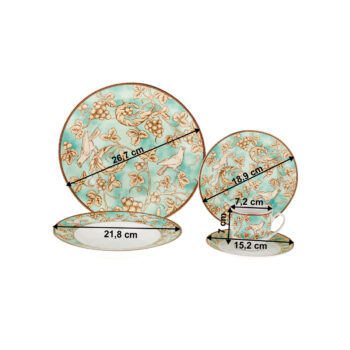 Predstavujeme vám elegantnú porcelánovú jedálenskú súpravu Donatella Turquoise, ktorá prinesie do vašej domácnosti nádych luxusu a moderného dizajnu. Táto súprava obsahuje 20 kusov, ktoré sú ideálne pre každodenné použitie aj špeciálne príležitosti. Vďaka kombinácii tyrkysovej,…