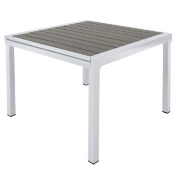 Predstavujeme vám záhradný stôl Dorio, ktorý je ideálnym doplnkom pre vašu záhradu alebo terasu. Tento moderný stôl v elegantnej kombinácii bielej a sivej farby prinesie do vášho exteriéru štýlový vzhľad a funkčnosť.