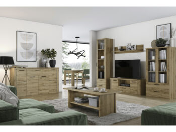 TV stolík Dorsi 2D1S/135 v elegantnom prevedení dub navarra je ideálnym riešením pre moderné interiéry. Tento kus nábytku od značky KONDELA ponúka nielen praktickosť, ale aj štýlový vzhľad, ktorý sa hodí do každej obývačky.