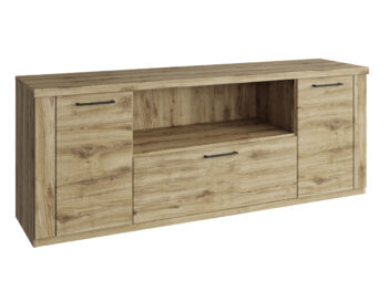 TV stolík Dorsi 2D1S/180 v elegantnom prevedení dub navarra je ideálnym riešením pre moderné interiéry. Tento kus nábytku od značky KONDELA ponúka nielen praktické využitie, ale aj estetický vzhľad, ktorý sa hodí do každej obývačky.