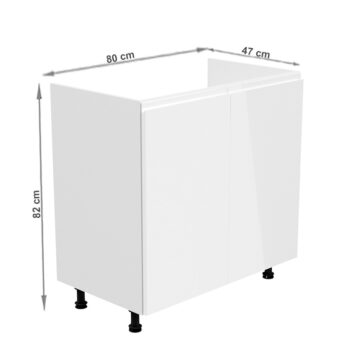 Drezová skrinka AURORA D80Z umožňuje vyskladať si kuchyňu podľa vlastných predstáv. Rozmery skrinky sú (ŠxHxV): 80x47x82 cm. Skrinka je s dvomi dvierkami. Dvierka sú bez úchytiek. Je vyrobená z kvalitnej MDF (drevovláknitá doska) a korpus z laminovanej DTD (drevotriesková doska). Farebné prevedenie…