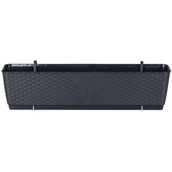 Plastový balkónový kvetináč DRL500PW 49,2 cm je obdĺžnikový kvetináč s textúrou imitujúcou vypletaný umelý ratan v krásnom prevedení antracit. Jeho súčasťou je praktická priehradka, ktorá sa postará o správne zavlažovanie rastlín. Predlžuje čas, počas ktorého je pôda vlhká, šetrí vodu menším…