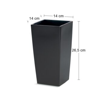 Hranatý plastový kvetináč DURS140 14 cm je vhodný na celoročné použitie, či už v interiéri alebo v exteriéri. Vďaka jeho krásnemu prevedeniu antracit sa bude dokonale vynímať na terase, záhrade, balkóne či v obývačke alebo všade tam, kde si zmyslíte. Je vyrobený z kvalitného plastu, vďaka čomu je…