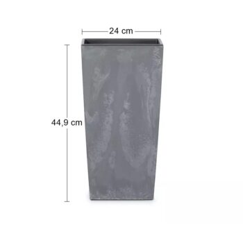 Hranatý plastový kvetináč DURS240E 24 cm je vhodný na celoročné použitie, či už v interiéri alebo v exteriéri. Vďaka jeho krásnemu prevedeniu v tmavosivej farbe, sa bude dokonale vynímať na terase, záhrade, balkóne či v obývačke alebo všade tam, kde si zmyslíte. Je vyrobený z kvalitného a odolného…