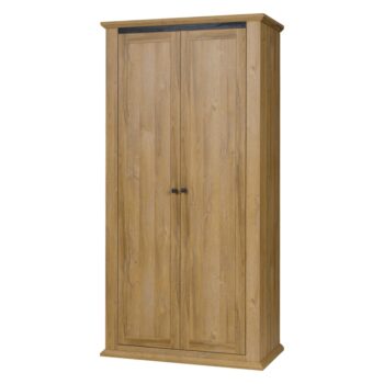 Na modernej vlne prichádza dvojdverová šatníková skriňa LEON MZ2. Jej rozmery sú (ŠxHxV): 100x54x200 cm. Zdobia ju skromné, ale elegantné kovové úchytky. Na ľavej strane ukrýva police, na pravej strane nájdete vešiakovú tyč. Provensálsky sektorový nábytok LEON Vám pomôže zariadiť si domov funkčne…