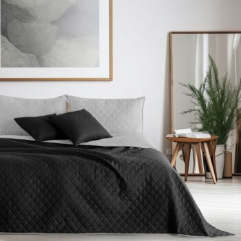 DecoKing Prehoz na posteľ Axel čierna/sivá, 220 x 240 cm, 220 x 240 cm