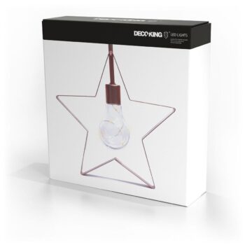 DecoKing Vianočná lampa Hviezdička teplá biela, 5 LED