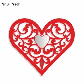 Dekorácia na stenu v tvare srdca červená