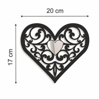 Dekorácia na stenu v tvare srdca červená