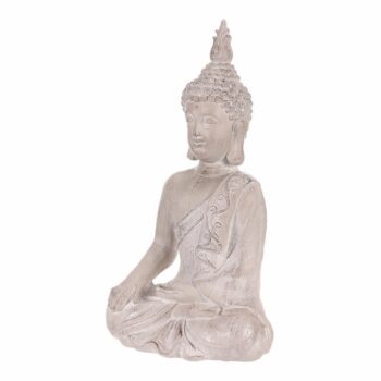 Dekorácia soška Budha sediaci, sivá, polyresin, 30 x 22 x 54 cm