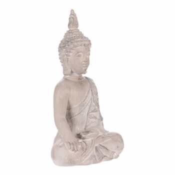 Dekorácia soška Budha sediaci, sivá, polyresin, 30 x 22 x 54 cm