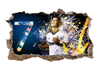 Dekoračná 3D nálepka na stenu Cristiano Ronaldo 47 x 77 cm