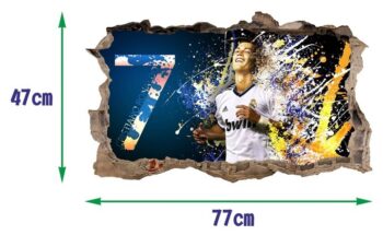 Dekoračná 3D nálepka na stenu Cristiano Ronaldo 47 x 77 cm
