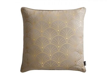 Dekoračná obliečka na vankúš v béžovej farbe s elegantným zlatým detailom 45 x 45 cm