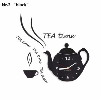 Dekoračné kuchynské hodiny Tea Time sivá