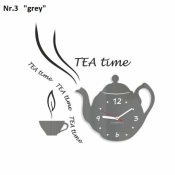 Dekoračné kuchynské hodiny Tea Time sivá