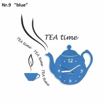 Dekoračné kuchynské hodiny Tea Time sivá
