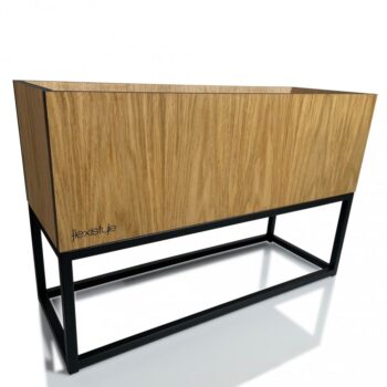 Dekoračný široký kvetináč z hladkého prírodného dubu LOFT FIORINO 62X22X40 cm