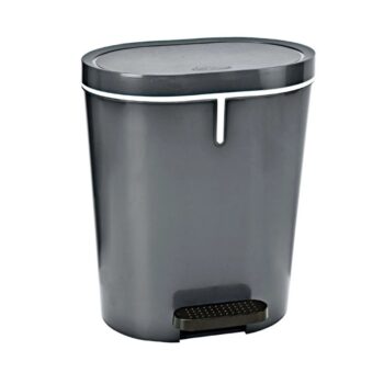 Denox Oval pedálový odpadkový kôš 25 l, plast, antracitový, 25 l