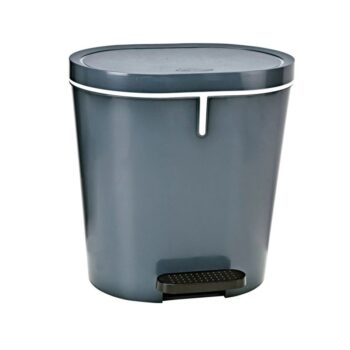 Denox Oval pedálový odpadkový kôš 8 l, plast, antracitový, 8 l