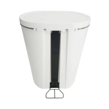 Denox Oval pedálový odpadkový kôš 8 l, plast, biely, 8 l