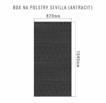 Deokork Box na podušky SEVILLA 164 x 82 cm (antracit)
