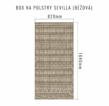 Deokork Box na podušky SEVILLA 164 x 82 cm (béžová)