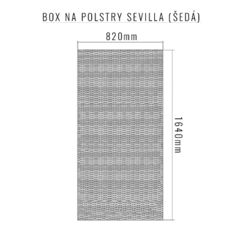 Deokork Box na podušky SEVILLA 164 x 82 cm (sivá)