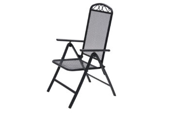 Deokork Kovové kreslo polohovacie GREY (čierna)