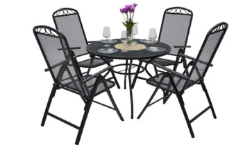 Deokork Kovové kreslo polohovacie GREY (čierna)