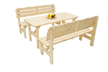 Deokork Masívna drevená záhradná zostava z borovice 1+2 drevo 32 mm (150 cm)