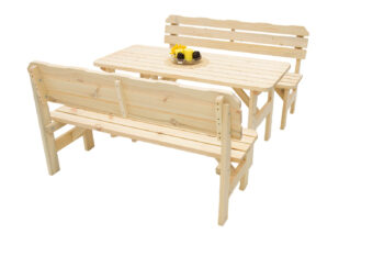 Deokork Masívna drevená záhradná zostava z borovice 1+2 drevo 32 mm (150 cm)