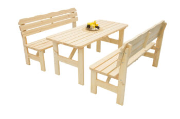 Deokork Masívna drevená záhradná zostava z borovice 1+2 drevo 32 mm (150 cm)
