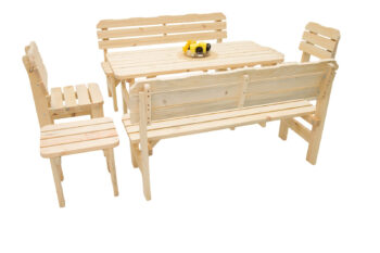 Deokork Masívna drevená záhradná zostava z borovice 1+6 drevo 32 mm (150 cm)