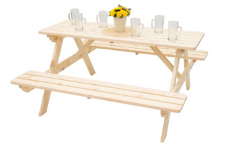 Deokork Masívny drevený pivný set z borovice 160 cm hrúbka 28 mm