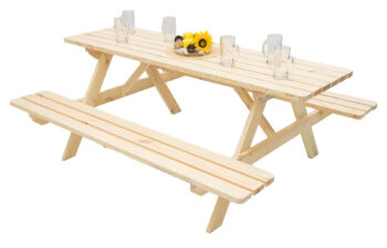 Deokork Masívny drevený pivný set z borovice 200 cm hrúbka 38 mm