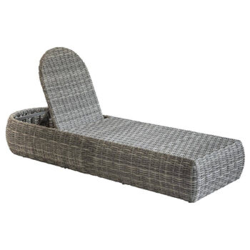 Deokork Ratanová lehátko polohovateľné vr. polstrovanie 198 x 68 cm BORNEO LUXURY (sivá)