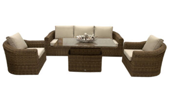 Deokork Ratanová modulová zostava BORNEO LUXURY pre 5 osôb (hnedá)