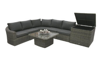 Deokork Ratanová modulová zostava BORNEO LUXURY pre 5 osôb (sivá)