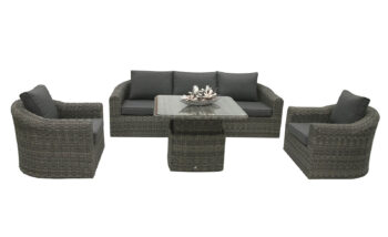Deokork Ratanová modulová zostava BORNEO LUXURY pre 5 osôb (sivá)