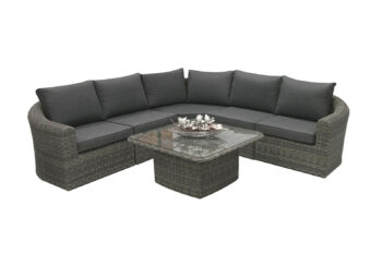 Deokork Ratanová modulová zostava BORNEO LUXURY pre 5 osôb (sivá)