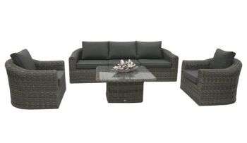 Deokork Ratanová modulová zostava BORNEO LUXURY pre 5 osôb (sivá)