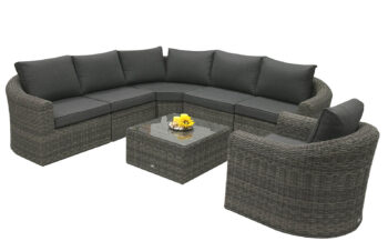 Deokork Ratanová modulová zostava BORNEO LUXURY pre 6 osôb (sivá)