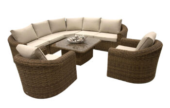 Deokork Ratanová modulová zostava BORNEO LUXURY pre 7 osôb (hnedá)