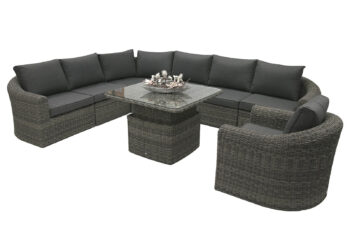 Deokork Ratanová modulová zostava BORNEO LUXURY pre 7 osôb (sivá)
