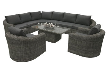 Deokork Ratanová modulová zostava BORNEO LUXURY pre 8 osôb (sivá)