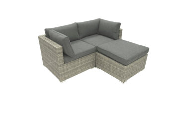 Deokork Ratanová variabilná zostava SEVILLA pre 2-3 osoby (sivá)