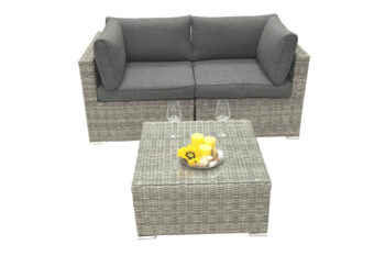 Deokork Ratanová variabilná zostava SEVILLA pre 2-3 osoby (sivá)